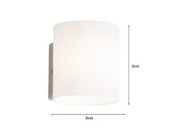 Fischer & Honsel Kleine LED Wandleuchte BETTY Mit Schalter, Opalglas Weiß / Silber, Höhe 9cm -Licht Welt Geschaft kleine led wandleuchte betty mit schalter opalglas 3