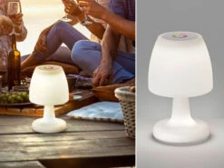 FHL Easy Kleine Outdoor Akku Tischlampe BARLETTA 26cm Ohne Kabel - LED & RGB