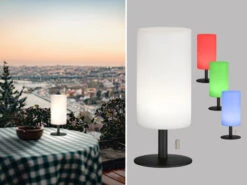 FHL Easy Kleine Outdoor Akku Tischlampe LARINO Mit RGB Farbwechsel, Höhe 28cm