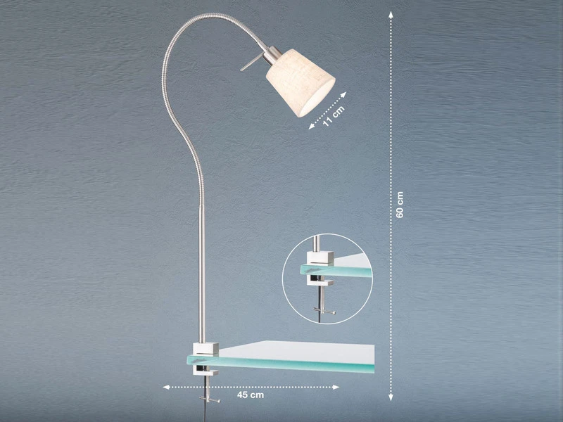Fischer & Honsel Klemmlampe JAM Mit Leinen Lampenschirm Beige & Schwanenhals 3 Fischer & Honsel Klemmlampe JAM Mit Leinen Lampenschirm Beige & Schwanenhals – Bild 3