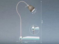 Fischer & Honsel Klemmlampe JAM Mit Leinen Lampenschirm Grau & Schwanenhals -Licht Welt Geschaft klemmlampe jam mit leinen lampenschirm grau schwan 2