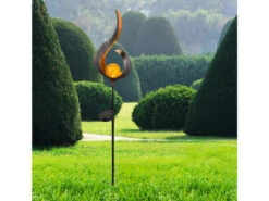 Globo Kunstvolle LED Solarleuchte Metall Bronzefarben Mit Glaskugel, Erdspießleuchte -Licht Welt Geschaft kunstvolle led solarleuchte metall bronzefarben mi 7