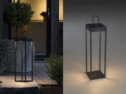 Konstsmide LED Akku Bodenleuchte RAVELLO , Aluminium Schwarz, Höhe 50cm