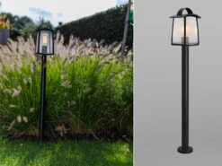 MeineWunschleuchte LED Außen Wegeleuchte In Laternenoptik, Höhe 103,5cm, Schwarz