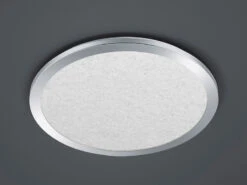 Trio Leuchten LED Bad Deckenleuchte CINZIA Chrom Mit Kristall Effekt & Dimmer Ø40cm