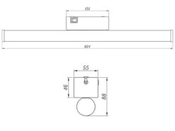 Trio Leuchten LED Bad Wandleuchten 2er Set Mit Schalter Schwarz 60cm - Spiegelleuchte -Licht Welt Geschaft led bad wandleuchten 2er set mit schalter schwarz 1 28