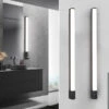 Trio Leuchten LED Bad Wandleuchten 2er Set Mit Steckdose Schwarz 119cm - Spiegelleuchte