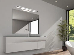 Trio Leuchten LED Badezimmer Wandleuchte GIANNI In Chrom, Breite 60cm - Spiegelleuchte