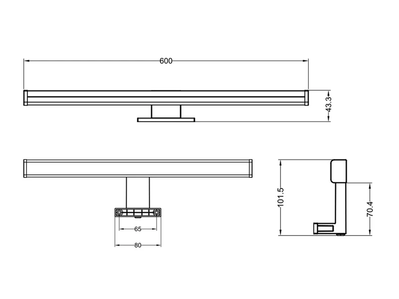 Trio Leuchten LED Badezimmer Wandleuchte LINO In Schwarz, Breite 60cm - Spiegelleuchte 8 Trio Leuchten LED Badezimmer Wandleuchte LINO In Schwarz, Breite 60cm - Spiegelleuchte – Bild 8