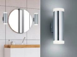 Trio Leuchten LED Badezimmer Wandleuchte RAY Up And Down In Chrom 16,6cm - Spiegelleuchte