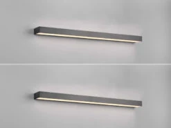 Trio Leuchten LED Badezimmer Wandleuchten 2er Set Schwarz 90cm - Up-Down Spiegelleuchte -Licht Welt Geschaft led badezimmer wandleuchten 2er set schwarz 90cm u 2