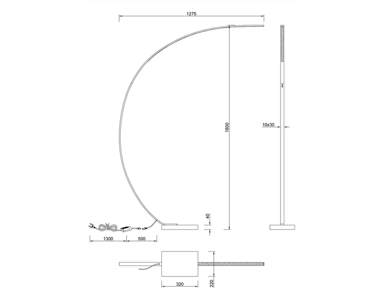 Trio Leuchten LED Bogenlampe BANGKOK Schwarz Matt Mit Großer Ausladung Und Dimmer 5 Trio Leuchten LED Bogenlampe BANGKOK Schwarz Matt Mit Großer Ausladung Und Dimmer – Bild 5