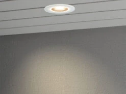 Konstsmide LED Deckeneinbaustrahler OUTDOOR Glasfront Mit Weißem Rand Ø11cm, IP44