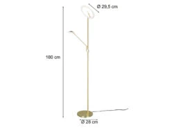 Trio Leuchten LED Deckenfluter BRANTFORD Messing Schwenkbar Mit Lesearm, Höhe 180cm 11 Trio Leuchten LED Deckenfluter BRANTFORD Messing Schwenkbar Mit Lesearm, Höhe 180cm -Licht Welt Geschaft led deckenfluter brantford messing schwenkbar mit 1 3