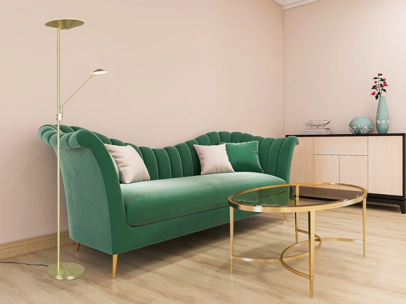 Trio Leuchten LED Deckenfluter BRANTFORD Messing Schwenkbar Mit Lesearm, Höhe 180cm 7 Trio Leuchten LED Deckenfluter BRANTFORD Messing Schwenkbar Mit Lesearm, Höhe 180cm – Bild 7