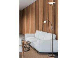 Trio Leuchten LED Deckenfluter SANTO II Dimmbar Mit Leselampe, Rostfarbig Antik