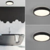 Trio Leuchten LED Deckenleuchte 2er Set In Schwarz Matt Ø 33cm, IP44 - Badlampen