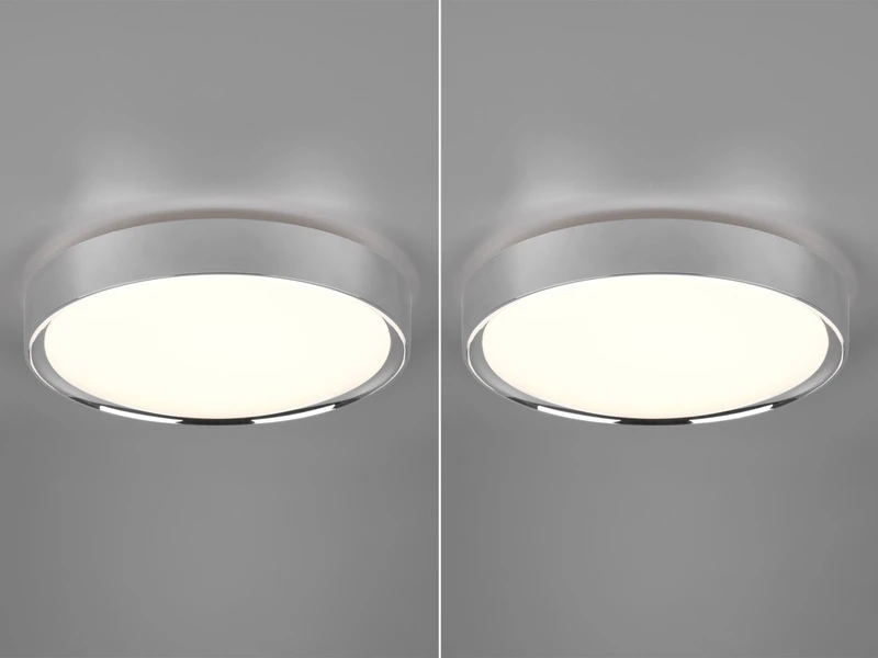 Trio Leuchten LED Deckenleuchte 2er Set In Silber Chrom Ø 33cm, IP44 - Badlampen 3 Trio Leuchten LED Deckenleuchte 2er Set In Silber Chrom Ø 33cm, IP44 - Badlampen – Bild 3