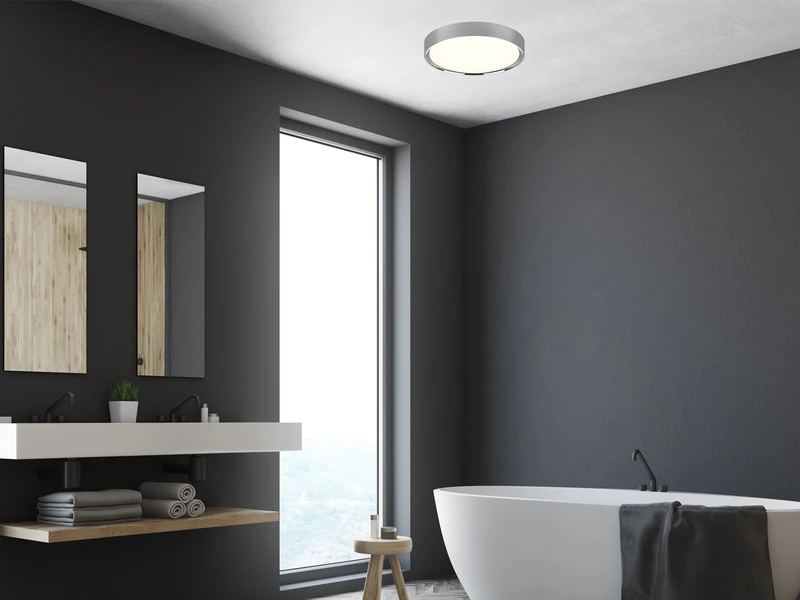 Trio Leuchten LED Deckenleuchte 2er Set In Silber Chrom Ø 33cm, IP44 - Badlampen 7 Trio Leuchten LED Deckenleuchte 2er Set In Silber Chrom Ø 33cm, IP44 - Badlampen – Bild 7