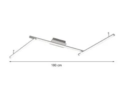 Wofi LED Deckenleuchte AKRON Dimmbar In Silber Matt, Breite 180cm -Licht Welt Geschaft led deckenleuchte akron dimmbar in silber matt bre 2