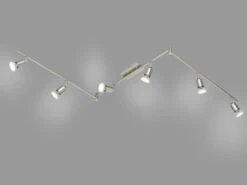 Reality Leuchten LED Deckenschiene NIMES 6 Flammig Metall Silber 150cm Breit
