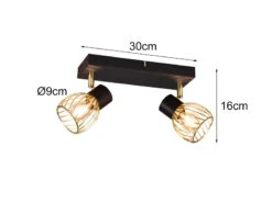 MeineWunschleuchte LED Deckenstrahler Mit Gitter Lampenschirmen In Gold, Breite 30cm -Licht Welt Geschaft led deckenstrahler mit gitter lampenschirmen in go 3