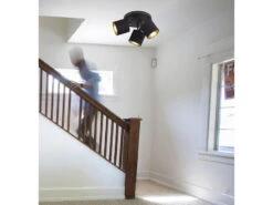 MeineWunschleuchte LED Deckenstrahler Rund 3 Flammig Aus Metall Mit Stoffschirmen In Schwarz Gold -Licht Welt Geschaft led deckenstrahler rund 3 flammig aus metall mit s 2