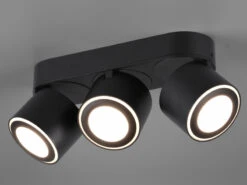 Trio Leuchten LED Deckenstrahler TAURUS 3 Flammig Schwarz Spot Schwenkbar