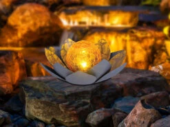 Globo LED Deko Solarleuchte Seerose Mit Crackle Glaskugel, Grau Ø25cm 12 Globo LED Deko Solarleuchte Seerose Mit Crackle Glaskugel, Grau Ø25cm -Licht Welt Geschaft led deko solarleuchte seerose mit crackle glaskuge 10