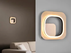 Trio Leuchten LED Designer Wandleuchte LUGO In Gold Mit Schwarz Dimmbar, Höhe 29cm