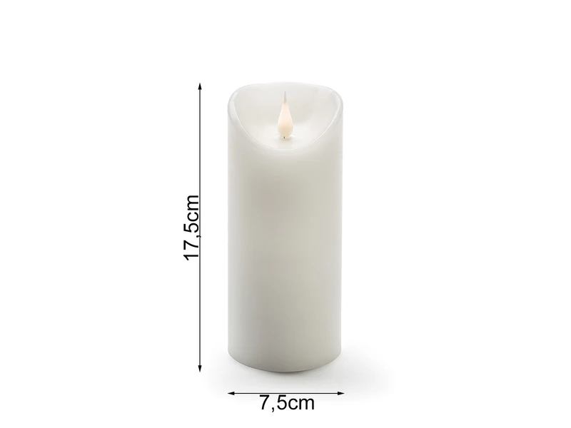 Konstsmide LED Echtwachskerze Mit Flamme & Timer, Ø 7,5cm, Höhe 17,5cm, Batteriebetrieb 5 Konstsmide LED Echtwachskerze Mit Flamme & Timer, Ø 7,5cm, Höhe 17,5cm, Batteriebetrieb – Bild 5