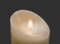 Konstsmide LED Echtwachskerze Mit Flamme & Timer, Ø 7,5cm, Höhe 20,5cm, Batteriebetrieb -Licht Welt Geschaft led echtwachskerze mit flamme timer 75cm hoehe 205 3