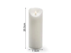 Konstsmide LED Echtwachskerze Mit Flamme & Timer, Ø 7,5cm, Höhe 20,5cm, Batteriebetrieb -Licht Welt Geschaft led echtwachskerze mit flamme timer 75cm hoehe 205 4