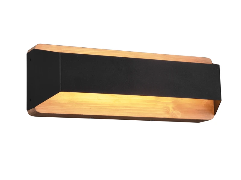 Trio Leuchten LED Holz Wandlampe ARINO Up And Down Mit Stufen Dimmer - Schwarz 35cm 2 Trio Leuchten LED Holz Wandlampe ARINO Up And Down Mit Stufen Dimmer - Schwarz 35cm – Bild 2