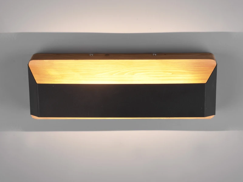 Trio Leuchten LED Holz Wandlampe ARINO Up And Down Mit Stufen Dimmer - Schwarz 35cm 5 Trio Leuchten LED Holz Wandlampe ARINO Up And Down Mit Stufen Dimmer - Schwarz 35cm – Bild 5