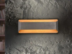 Trio Leuchten LED Holz Wandlampe ARINO Up And Down Mit Stufen Dimmer - Silber Antik 35cm