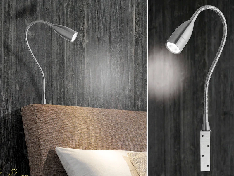 Fischer & Honsel LED Leseleuchte STEN Dimmbar, Schwanenhals Bettleuchte Zum Anschrauben 1 Fischer & Honsel LED Leseleuchte STEN Dimmbar, Schwanenhals Bettleuchte Zum Anschrauben