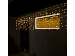 Konstsmide LED Lichtervorhang Eisregen 200 Warm Weiße Globes, 30V Außentrafo, IP44