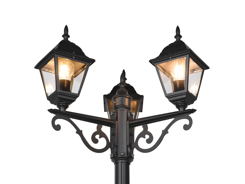 MeineWunschleuchte LED Mastleuchte 3-flammige Laterne, Aluminium Schwarz Höhe 200cm 5 MeineWunschleuchte LED Mastleuchte 3-flammige Laterne, Aluminium Schwarz Höhe 200cm – Bild 5