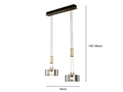 Fischer & Honsel LED Pendelleuchte LAVIN 2flammig Rauchglas / Gold Höhenverstellbar Dimmbar, 64cm 9 Fischer & Honsel LED Pendelleuchte LAVIN 2flammig Rauchglas / Gold Höhenverstellbar Dimmbar, 64cm -Licht Welt Geschaft led pendelleuchte lavin 2flammig rauchglas gold ho 3