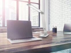 Fischer & Honsel LED Schreibtischlampe GERI Silber Mit Dimmer, Warmweiß - Tageslichtweiß -Licht Welt Geschaft led schreibtischlampe geri silber mit dimmer warmw 4