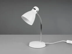 MeineWunschleuchte LED Schreibtischleuchte Flexibel, Chrom & Metallschirm Weiß, 33cm -Licht Welt Geschaft led schreibtischleuchte flexibel chrom metallschir 16
