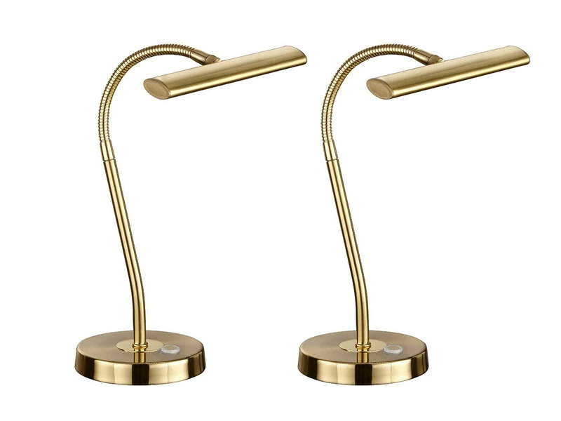 MeineWunschleuchte LED Schreibtischleuchte In Messing Matt, 2er SET Mit 4-Stufen Dimmer 2 MeineWunschleuchte LED Schreibtischleuchte In Messing Matt, 2er SET Mit 4-Stufen Dimmer – Bild 2