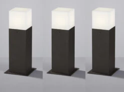 MeineWunschleuchte LED Sockelleuchte 3er Set In Anthrazit Höhe 30cm IP44 - Außenleuchte Wegeleuchte -Licht Welt Geschaft led sockelleuchte 3er set in anthrazit hoehe 30cm 1 2