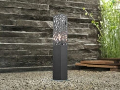 Trio Leuchten LED Sockelleuchte Eckig Edelstahl In Anthrazit, Höhe 60cm, IP44