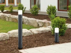 MeineWunschleuchte LED Sockelleuchte Mit Bewegungsmelder Anthrazit Höhe 30cm IP44 Wegeleuchten -Licht Welt Geschaft led sockelleuchte mit bewegungsmelder anthrazit ho 5