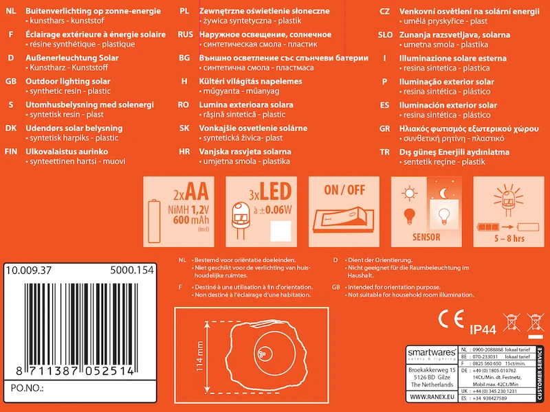 Ranex LED Solar-Leuchte "Stein" Aus Polyresin Mit 3 LEDs, IP44 8 Ranex LED Solar-Leuchte "Stein" Aus Polyresin Mit 3 LEDs, IP44 – Bild 8