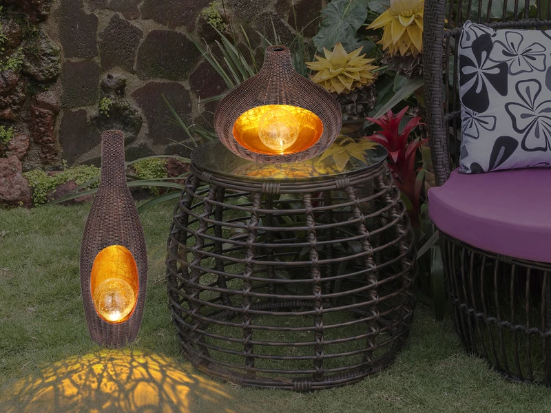Globo LED Solar Tischleuchte In Rattanoptik Mit Glaskugel, Höhe 45,5cm 4 Globo LED Solar Tischleuchte In Rattanoptik Mit Glaskugel, Höhe 45,5cm – Bild 4