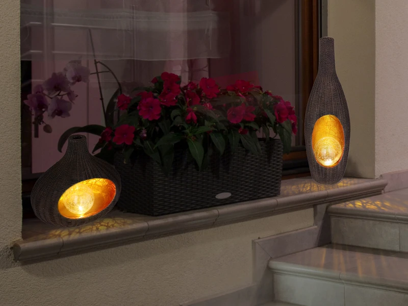 Globo LED Solar Tischleuchte In Rattanoptik Mit Glaskugel, Höhe 45,5cm 5 Globo LED Solar Tischleuchte In Rattanoptik Mit Glaskugel, Höhe 45,5cm – Bild 5
