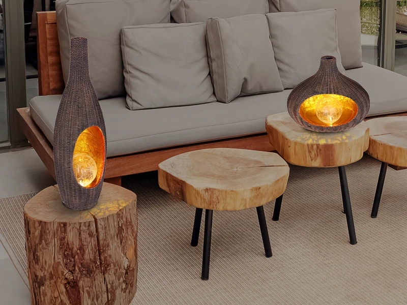 Globo LED Solar Tischleuchte In Rattanoptik Mit Glaskugel, Höhe 45,5cm 6 Globo LED Solar Tischleuchte In Rattanoptik Mit Glaskugel, Höhe 45,5cm – Bild 6